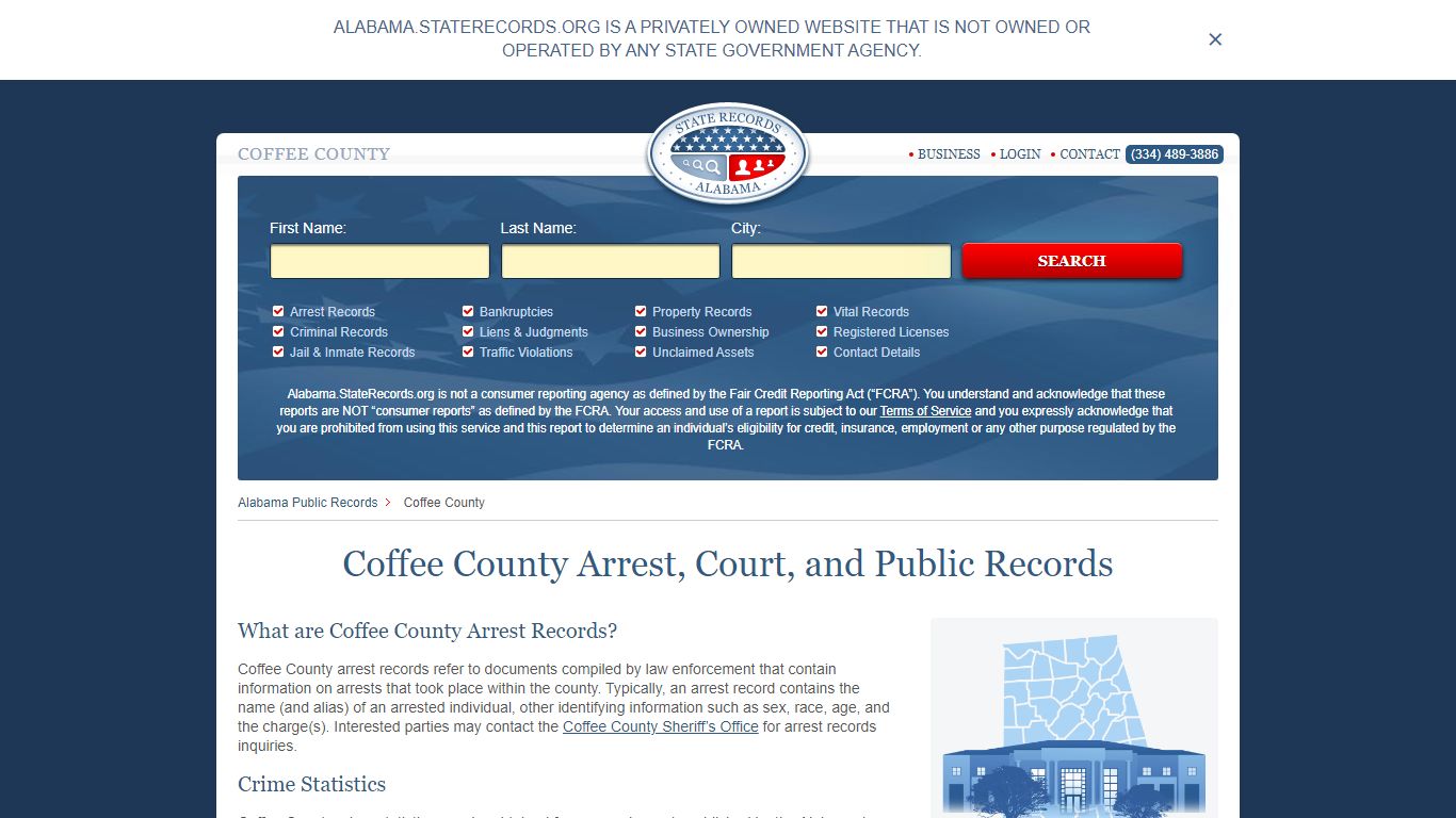 Coffee County Arrest, Court, and Public Records