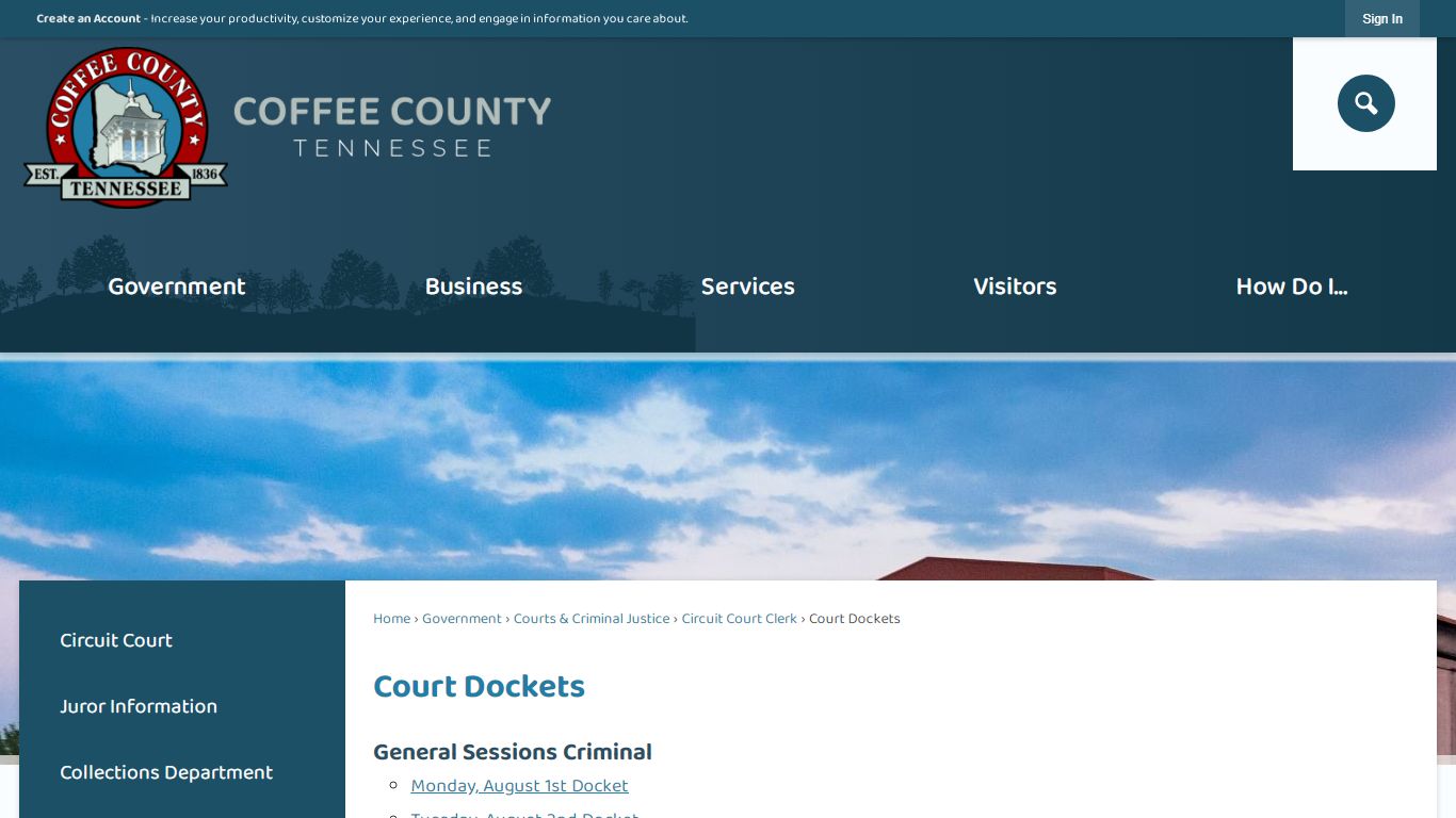 Court Dockets | Coffee County, TN