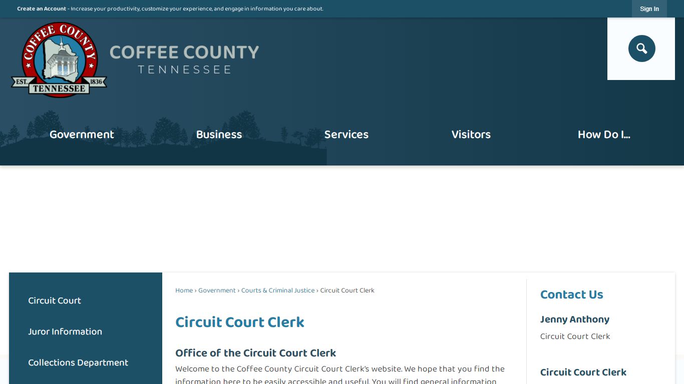 Circuit Court Clerk | Coffee County, TN